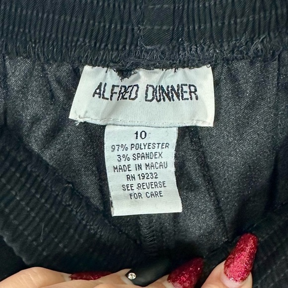Alfred Dunner black microsuede elastic band pants size 10 - Picture 2 of 6